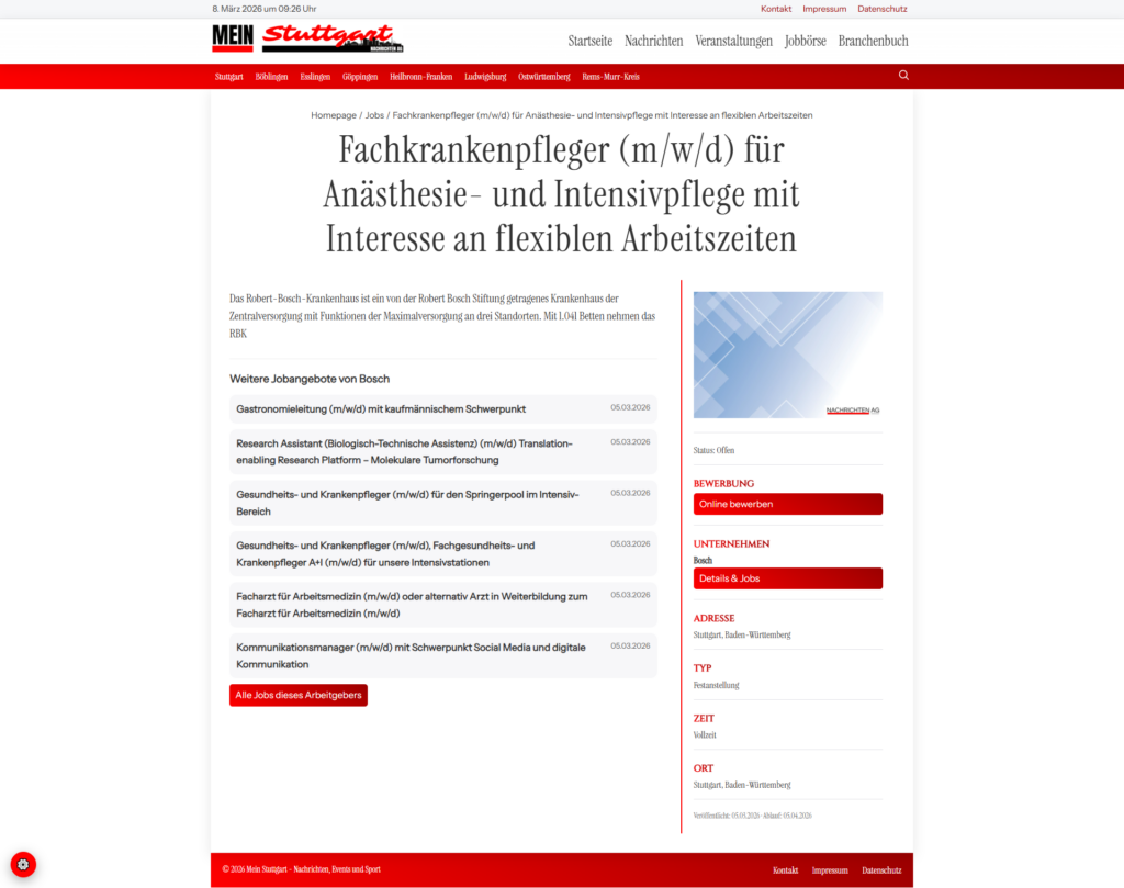 Job Detailansicht