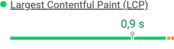 Largest Contentful Paint (LCP): 0,9 s