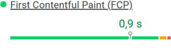 First Contentful Paint (FCP): 0,9 s
