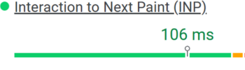 Interaction to Next Paint (INP): 106 ms