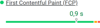 First Contentful Paint (FCP): 0,9 s