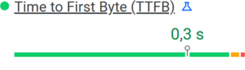 Time to First Byte (TTFB): 0,3 s