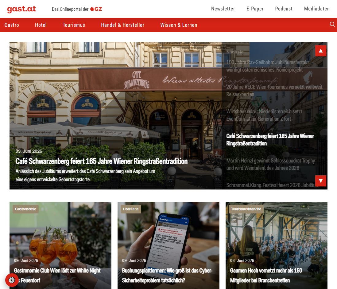 Screenshot Fachportal Gast.at