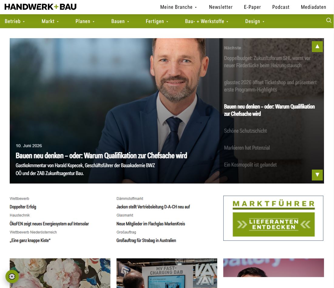 Screenshot Fachportal Handwerkundbau.at